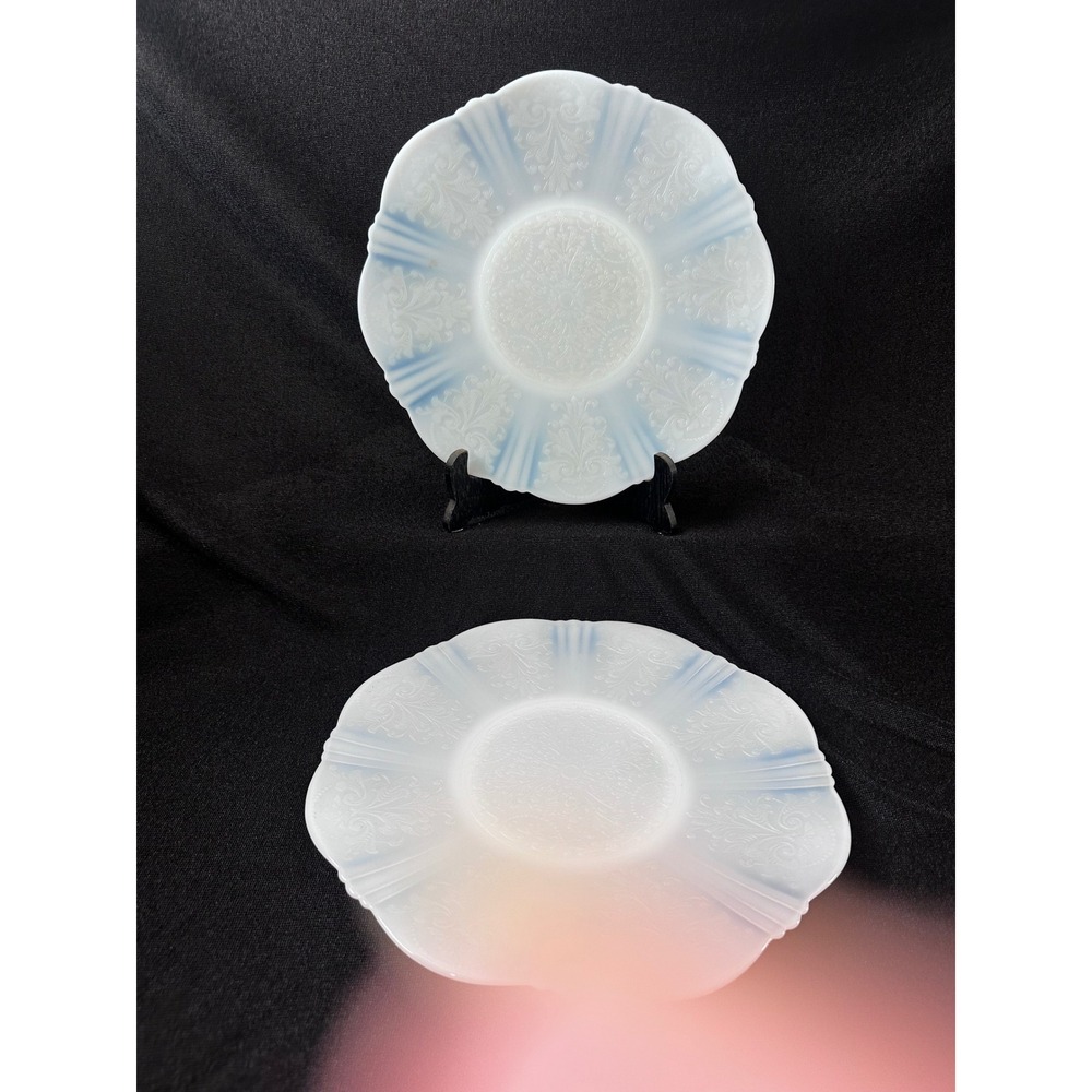 2 MacBeth Evans American Sweetheart Monax 11.5 Serving Plates Depression Glass - Picture 4 of 11